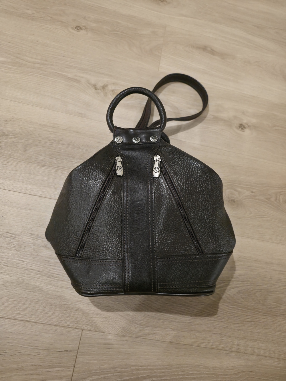 Valentina Dark Brown Convertible Shoulder Bag and Backpack